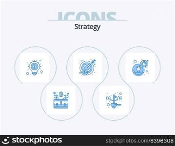 Strategy Blue Icon Pack 5 Icon Design. business. profit. saving. money. seo