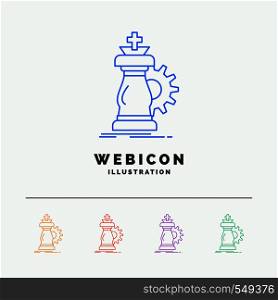 strategy, chess, horse, knight, success 5 Color Line Web Icon Template isolated on white. Vector illustration. Vector EPS10 Abstract Template background