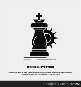 strategy, chess, horse, knight, success Icon. glyph vector gray symbol for UI and UX, website or mobile application. Vector EPS10 Abstract Template background