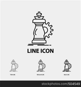 strategy, chess, horse, knight, success Icon in Thin, Regular and Bold Line Style. Vector illustration. Vector EPS10 Abstract Template background