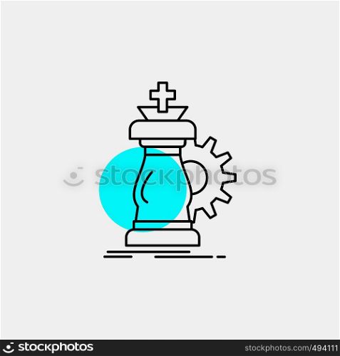 strategy, chess, horse, knight, success Line Icon. Vector EPS10 Abstract Template background