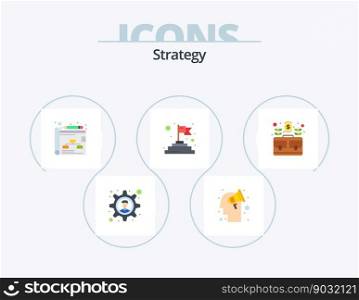 Strategy Flat Icon Pack 5 Icon Design. money. business. business. bag. flag
