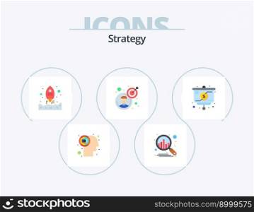 Strategy Flat Icon Pack 5 Icon Design. money. strategy. start. presentation. business man