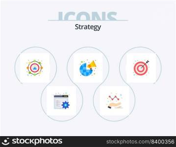 Strategy Flat Icon Pack 5 Icon Design. success. goal. sharing. arrow. marketing
