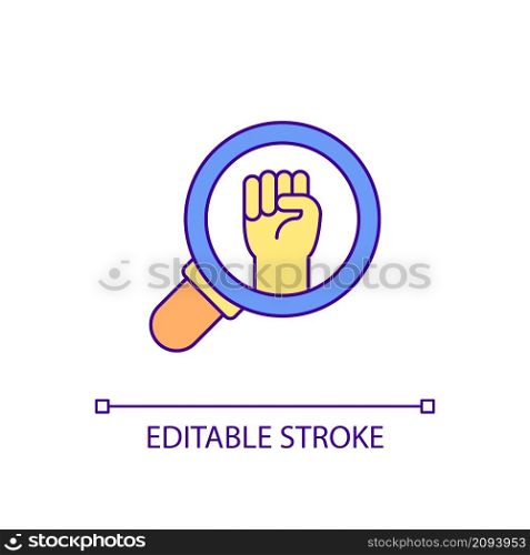 Strategy for challenge overcoming RGB color icon. Finding motivation. Coping strategy. Taking action. Isolated vector illustration. Simple filled line drawing. Editable stroke. Arial font used. Strategy for challenge overcoming RGB color icon
