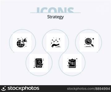 Strategy Glyph Icon Pack 5 Icon Design. search. data. marketing. analytics. graph