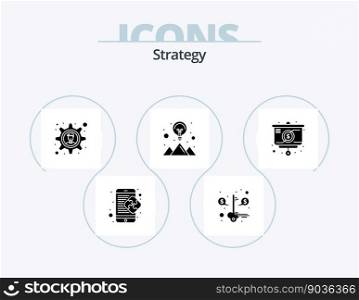 Strategy Glyph Icon Pack 5 Icon Design. strategy. strategy solution. success. mountain. creative