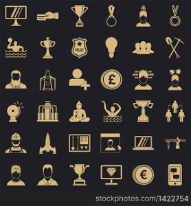 Strategy icons set. Simple style of 36 strategy vector icons for web for any design. Strategy icons set, simple style