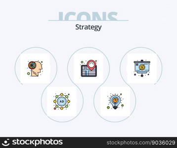 Strategy Line Filled Icon Pack 5 Icon Design. ideas. planning. ad. success. navigation