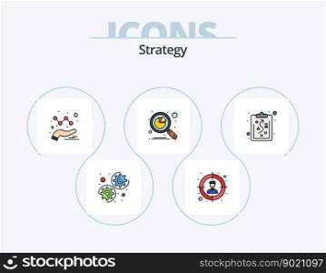 Strategy Line Filled Icon Pack 5 Icon Design. success. goal. group. arrow. data