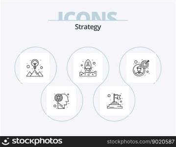 Strategy Line Icon Pack 5 Icon Design. business man. business. key. business solution. brainstorming