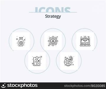 Strategy Line Icon Pack 5 Icon Design. global. strategy. award. plan. global