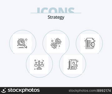 Strategy Line Icon Pack 5 Icon Design. rocket. data. time. chart. profit