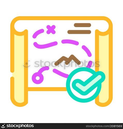 strategy, map or route compliance color icon vector. strategy, map or route compliance sign. isolated symbol illustration. strategy, map or route compliance color icon vector illustration