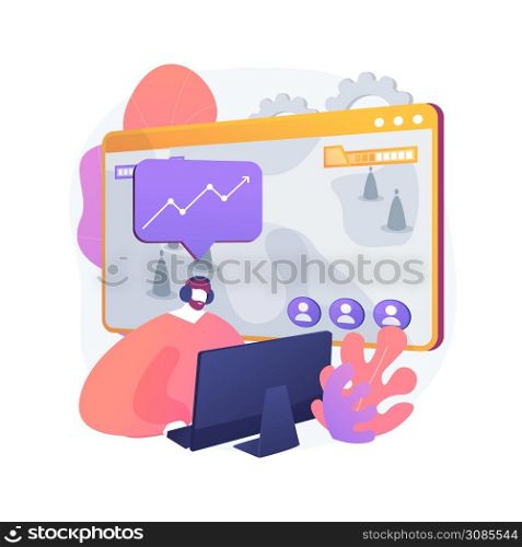 Strategy online games abstract concept vector illustration. Pc games, real-time multiplayer warfare, mobile strategy game, mouse MMOG, browser RPG, massive online multiplayer abstract metaphor.. Strategy online games abstract concept vector illustration.