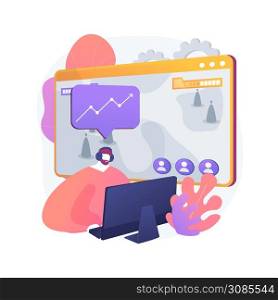 Strategy online games abstract concept vector illustration. Pc games, real-time multiplayer warfare, mobile strategy game, mouse MMOG, browser RPG, massive online multiplayer abstract metaphor.. Strategy online games abstract concept vector illustration.