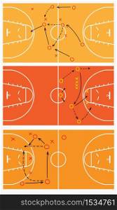 strategy or tactic plan of a basketball game, Vector illustration