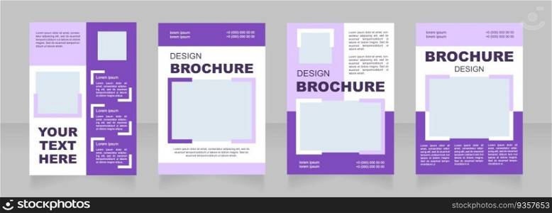 Strategy purple blank brochure layout design. Planning event. Vertical poster template set with empty copy space for text. Premade corporate reports collection. Editable flyer paper pages. Strategy purple blank brochure layout design