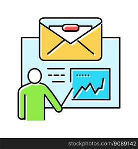 strategy review email marketing color icon vector. strategy review email marketing sign. isolated symbol illustration. strategy review email marketing color icon vector illustration