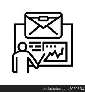 strategy review email marketing line icon vector. strategy review email marketing sign. isolated contour symbol black illustration. strategy review email marketing line icon vector illustration