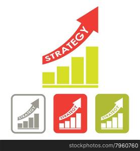 strategy success growing graph vector illustration icon