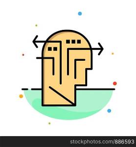 Strategy, Thinking, Mind, Head Abstract Flat Color Icon Template