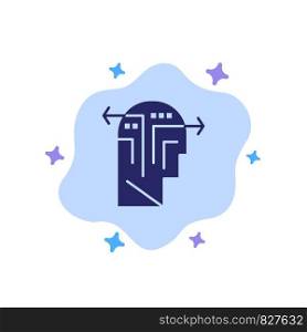 Strategy, Thinking, Mind, Head Blue Icon on Abstract Cloud Background