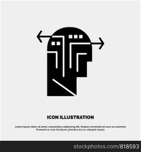 Strategy, Thinking, Mind, Head solid Glyph Icon vector
