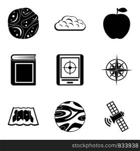 Stratosphere icons set. Simple set of 9 stratosphere vector icons for web isolated on white background. Stratosphere icons set, simple style