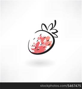 strawberries grunge icon