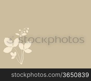 strawberries silhouette on brown background, vector illustration