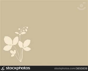 strawberries silhouette on brown background, vector illustration