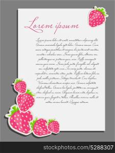 strawberry background blank page vector illustration