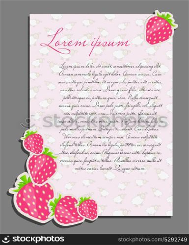 strawberry background blank page vector illustration