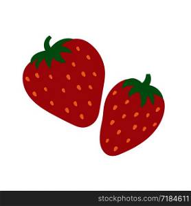 Strawberry. Berries and fruits. Hand drawn doodle vector sketch. Sweet food