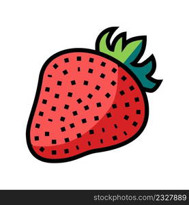 strawberry berry color icon vector. strawberry berry sign. isolated symbol illustration. strawberry berry color icon vector illustration