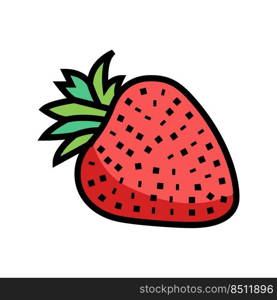 strawberry berry color icon vector. strawberry berry sign. isolated symbol illustration. strawberry berry color icon vector illustration