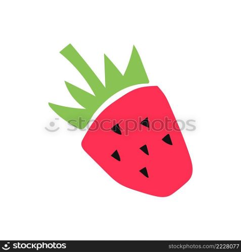 Strawberry berry. Cutouts fruit. Shape colored cardboard or paper. Funny childish applique.. Strawberry berry. Cutouts fruit. Shape colored cardboard or paper. Funny childish applique