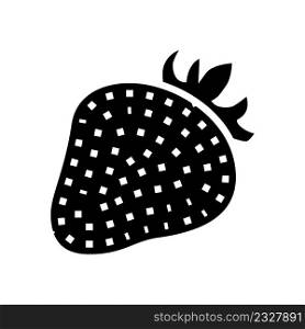 strawberry berry glyph icon vector. strawberry berry sign. isolated contour symbol black illustration. strawberry berry glyph icon vector illustration