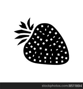 strawberry berry glyph icon vector. strawberry berry sign. isolated symbol illustration. strawberry berry glyph icon vector illustration