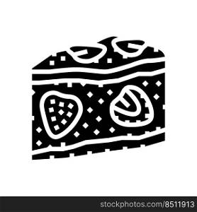strawberry cake glyph icon vector. strawberry cake sign. isolated symbol illustration. strawberry cake glyph icon vector illustration