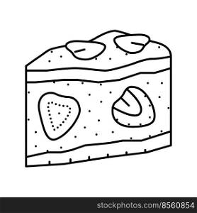 strawberry cake line icon vector. strawberry cake sign. isolated contour symbol black illustration. strawberry cake line icon vector illustration
