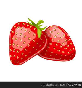 strawberry cartoon vector. cut red berry, sweet ripe dessert, juice strawberry vector illustration. strawberry cartoon vector illustration