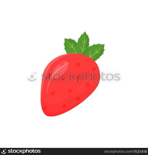 Strawberry cartoon vector illustration. Ripe juicy sweet fruit food flat color object. Good vegetarian nutrition rich in antioxidants. Healthy dietary product isolated on white background . ZIP file contains: EPS, JPG. If you are interested in custom design or want to make some adjustments to purchase the product, don&rsquo;t hesitate to contact us! bsd@bsdartfactory.com. Strawberry cartoon illustration