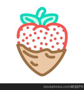 strawberry chocolate color icon vector. strawberry chocolate sign. isolated symbol illustration. strawberry chocolate color icon vector illustration