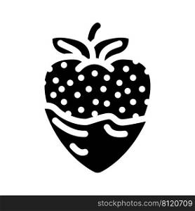strawberry chocolate glyph icon vector. strawberry chocolate sign. isolated contour symbol black illustration. strawberry chocolate glyph icon vector illustration