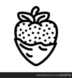 strawberry chocolate line icon vector. strawberry chocolate sign. isolated contour symbol black illustration. strawberry chocolate line icon vector illustration