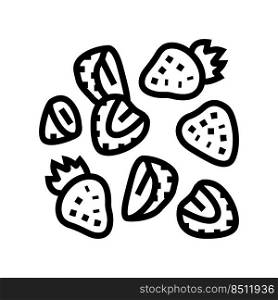strawberry composition line icon vector. strawberry composition sign. isolated contour symbol black illustration. strawberry composition line icon vector illustration
