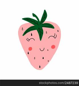 Strawberry, cute character for design, hand drawn doodle. Strawberry, cute character for design, hand drawn, doodle.