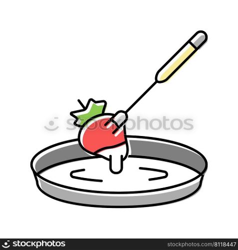 strawberry fondue color icon vector. strawberry fondue sign. isolated symbol illustration. strawberry fondue color icon vector illustration
